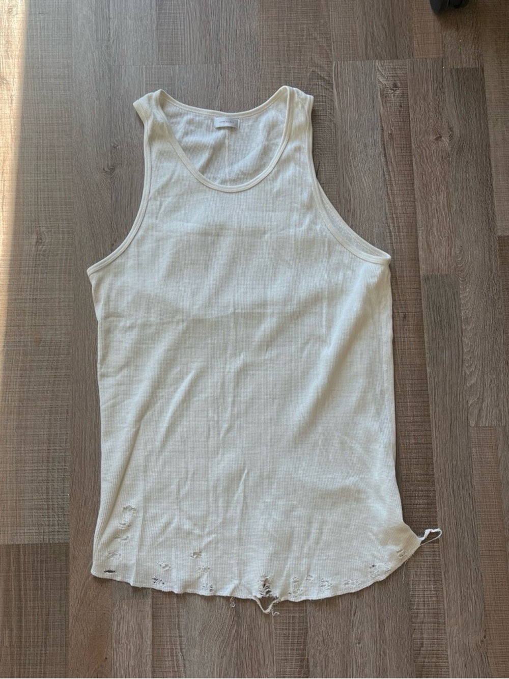 John Elliott Off-White Ribbed Tank Top